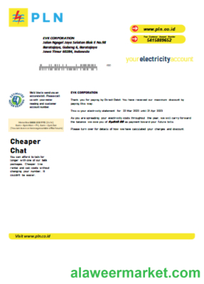 PLN electricity utility business bill, SCR